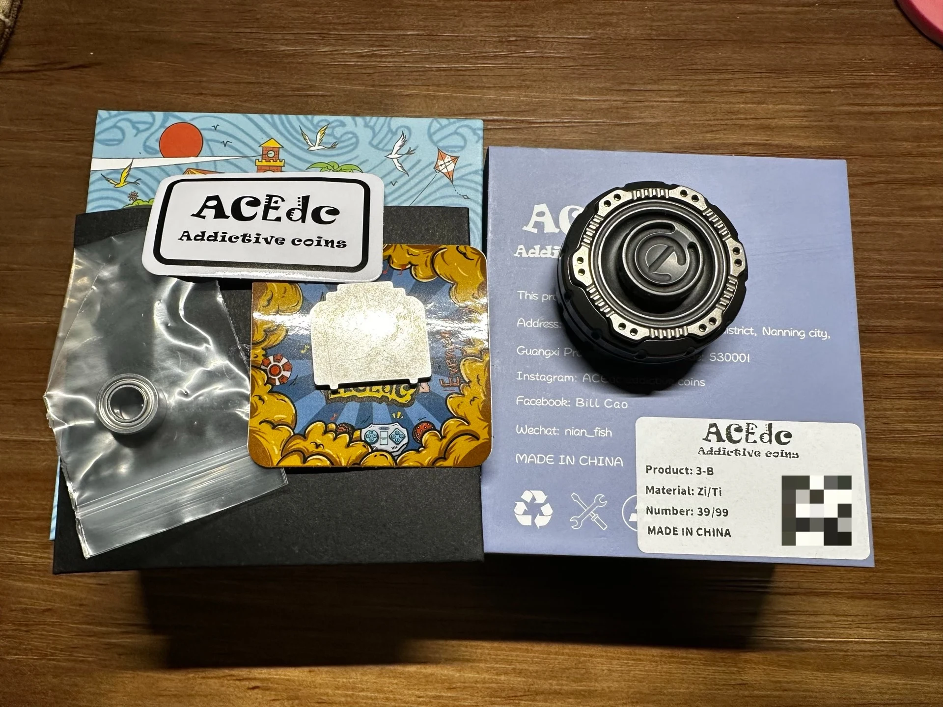 Used edc ACEDC Three Body Mechanical Coin Promotion Zirconium Body Titanium Patch decompression toy