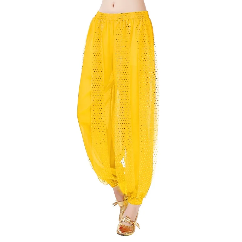 Indian Dance Pants with Sequins, Lantern-style Pants for Belly Dance Performance, Dance Pants for Belly Dance.