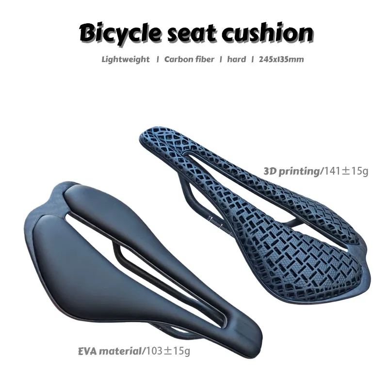 

3D Printed Honeycomb Hollow Bicycle Saddle Comfortable Breathable Full-Carbon Shell MTB Road Racing Bike Cycling Seat 135x245mm