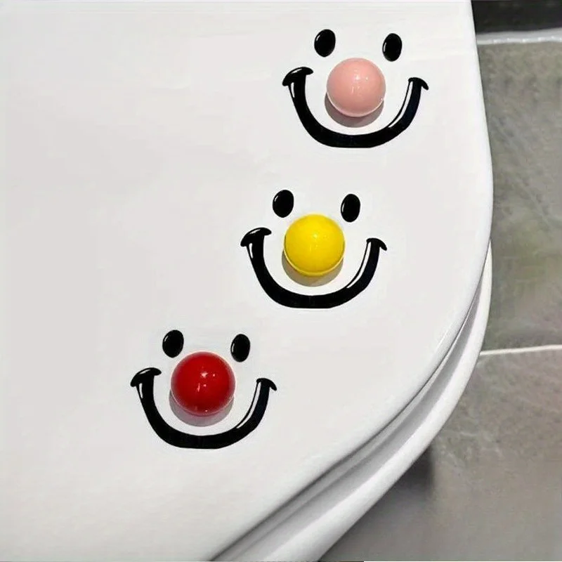 1pc Contemporary Style Dopamine Smile Ball Toilet Lid Lifter,Round Shape,Battery-Free,Handheld Toilet Seat Cover Opener for Bath