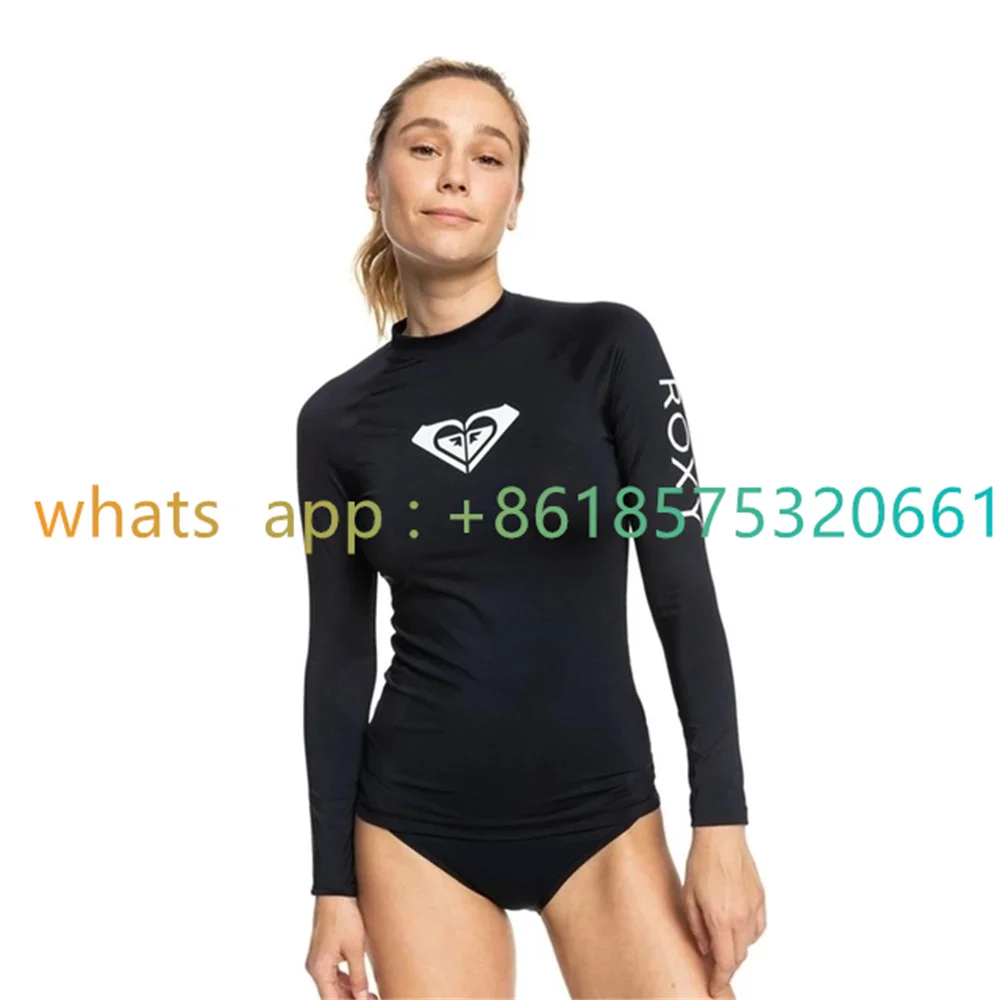 Women Surf Rash Guard Surfing Diving Swimwear Tight Long Sleeve T-Shirt Snorkeling Skins Top Protection Swimming RashGuard