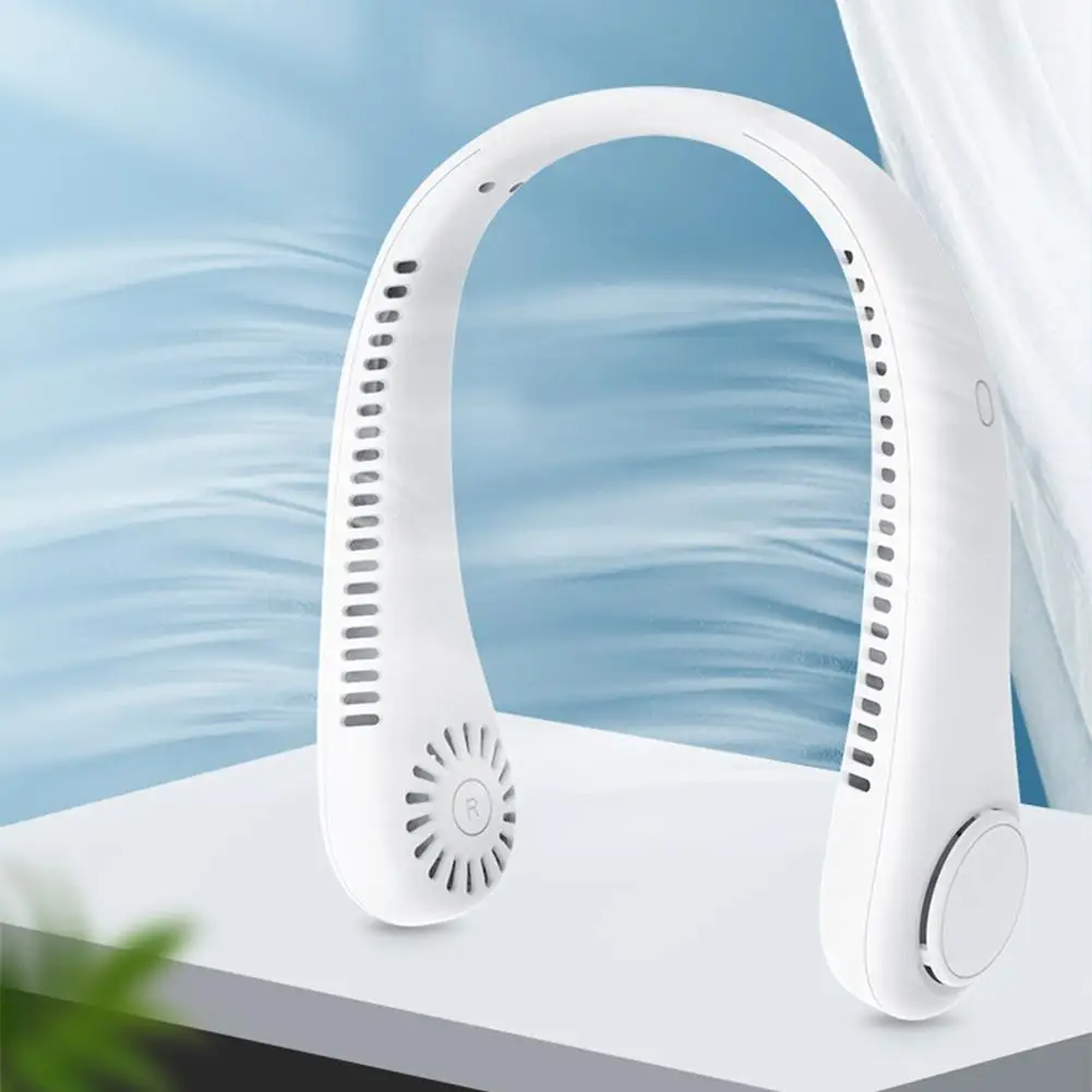 Portable Bladeless Neck Fan Neck Air Conditioner Rechargeable Cooling Fan Outdoor Personal Fan Wearable Cooler Gifts