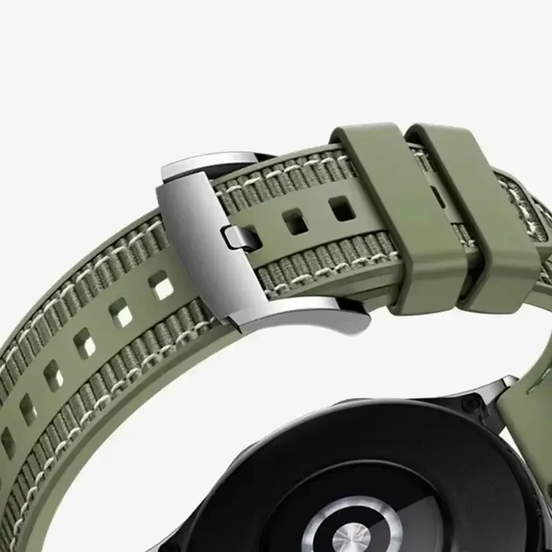 22mm Composite Silicone Strap For Amazfit T-Rex3 Pro 48mm/Bip 6 Nylon Braided Comfortable Sport Soft Band For Amazfit Helio Belt