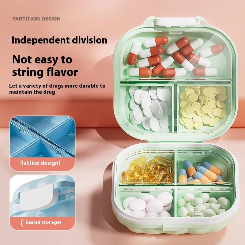 Pill storage box, multi-coloured, convenient, cute, women, men, travel out of the house, unique storage bag.