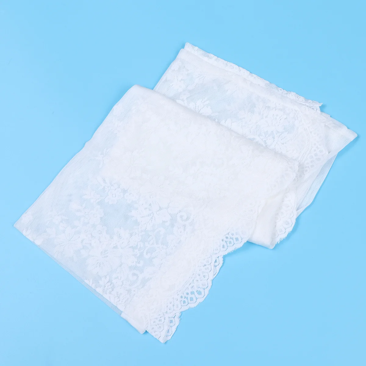 1 قطعة نافذة صغيرة نصف الستار الدانتيل تول 137x61 سنتيمتر الأبيض ستارة قصيرة لخزانة المطبخ غرفة المعيشة الخصوصية ضوء تصفية