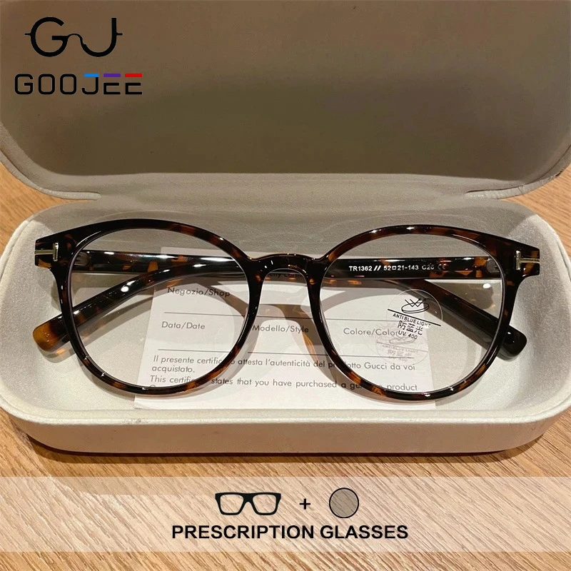 

GOOJEE Fashion TR90 Anti Blue Ray Reading Glasses Women Photochromic Prescription Glasses Frame Luxury Hyperopia Myopia Eyewear