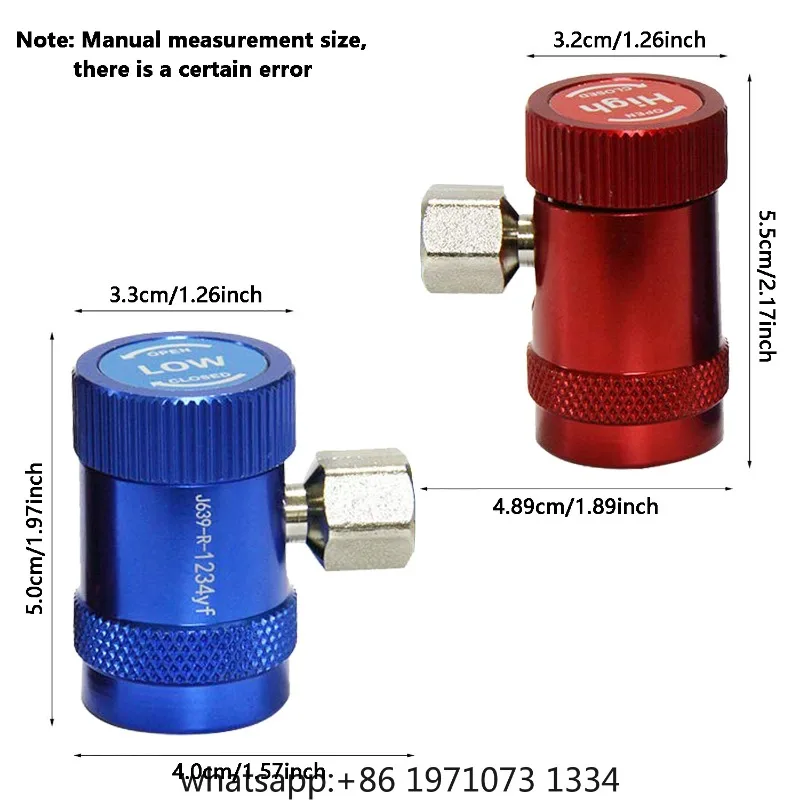 R1234yf Quick Connector Adapter Auto AC High/Low Side R1234yf Quick Couplers Refrigerant Adapters Conversion Kit 2Pcs