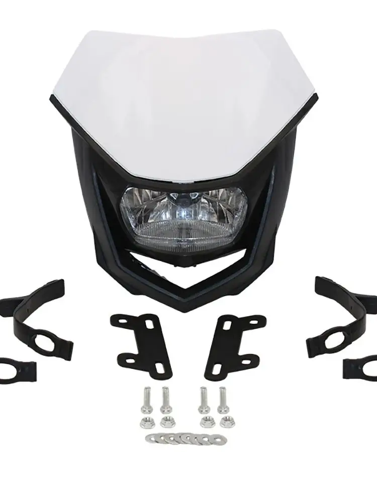 AliExpress 35W Motorcycle Headlight Plate Mask Fairing H4 Headlamp For Yamaha Honda Suzuki Enduro Motocross Dirt Bike Modified Accessories