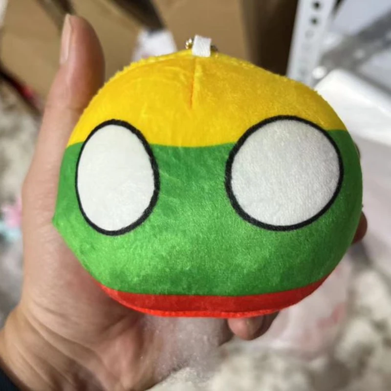 Juguete de peluche de bola de campo de 10cm, 70 estilos, colgante de bola de Polandball de Chile encantador, peluche suave de Grecia para niños,