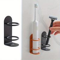 Compact, Space-Saving Iron Toothbrush Holder - Wall Mounted, No-Drill Storage Rack with Drainage for Bathroom Organization
