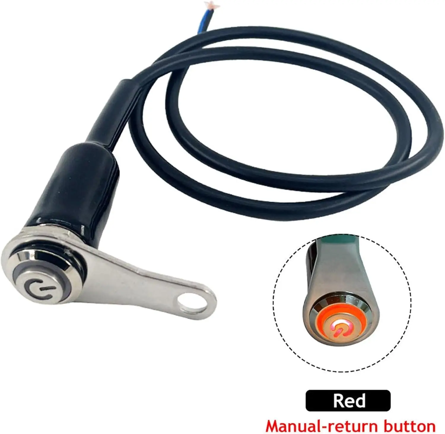 Schlüsselzylinder Fahrrad LED Motorrad Schalter EIN + AUS Lenkerhalterung Aluminiumlegierung Wasserdicht 12V Nebelscheinwerfer Lampe Fahrradhupe Push But