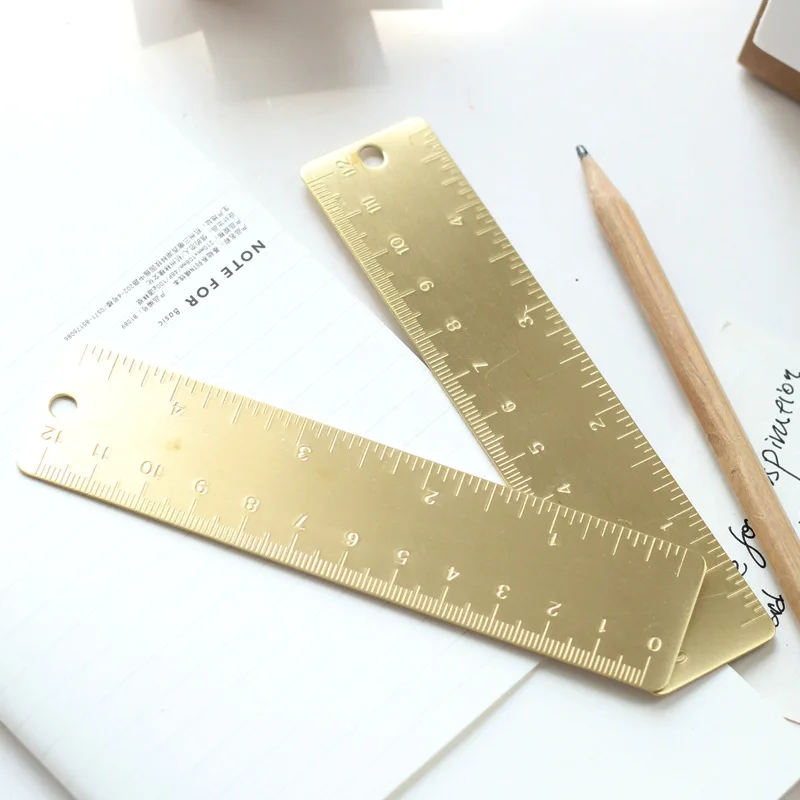 Customized Name Straight Copper Ruler Centimeter Scale Metric Precision Measuring Tool School Office Supplies Gift Stationery