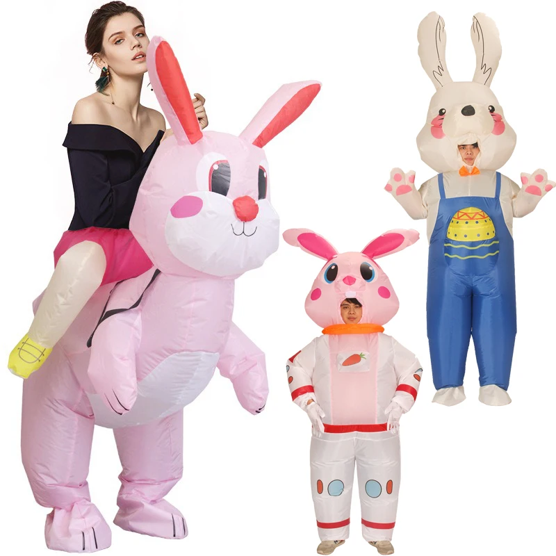 

Cartoon Animal Doll Costume Easter Bunny Inflatable Suit Easter Egg Astronaut Shoulder Strap Rabbit Mascot Doll Costume Props