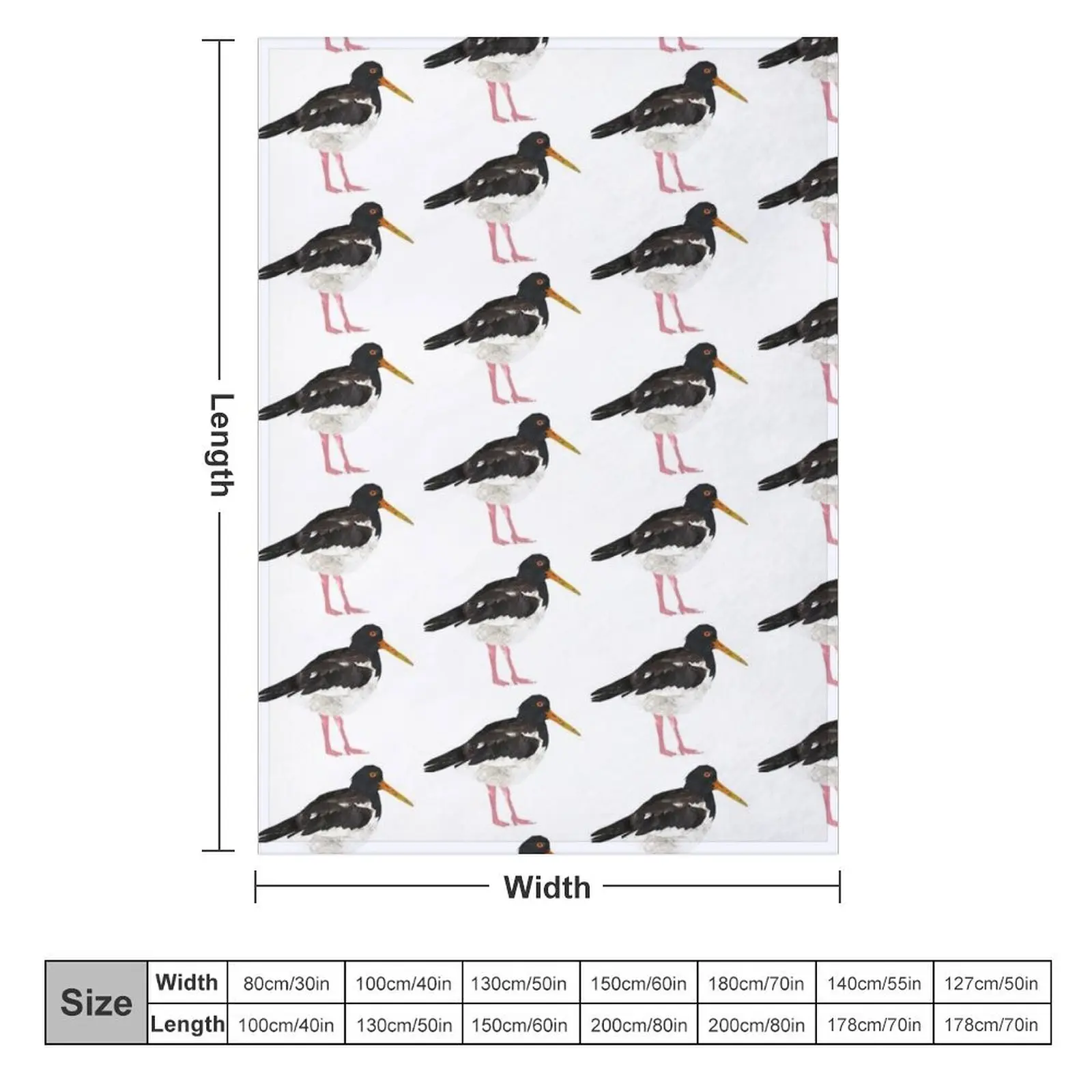 Oystercatcher Throw Blanket Hairys Furry Blankets