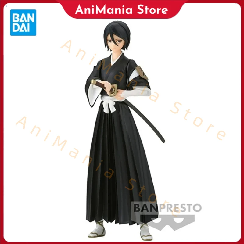 

IN Stock Original Bandai Banpresto Solid and Souls Bleach Kuchiki Rukia Action Anime Figure Pvc Model Collectible Toys 14Cm