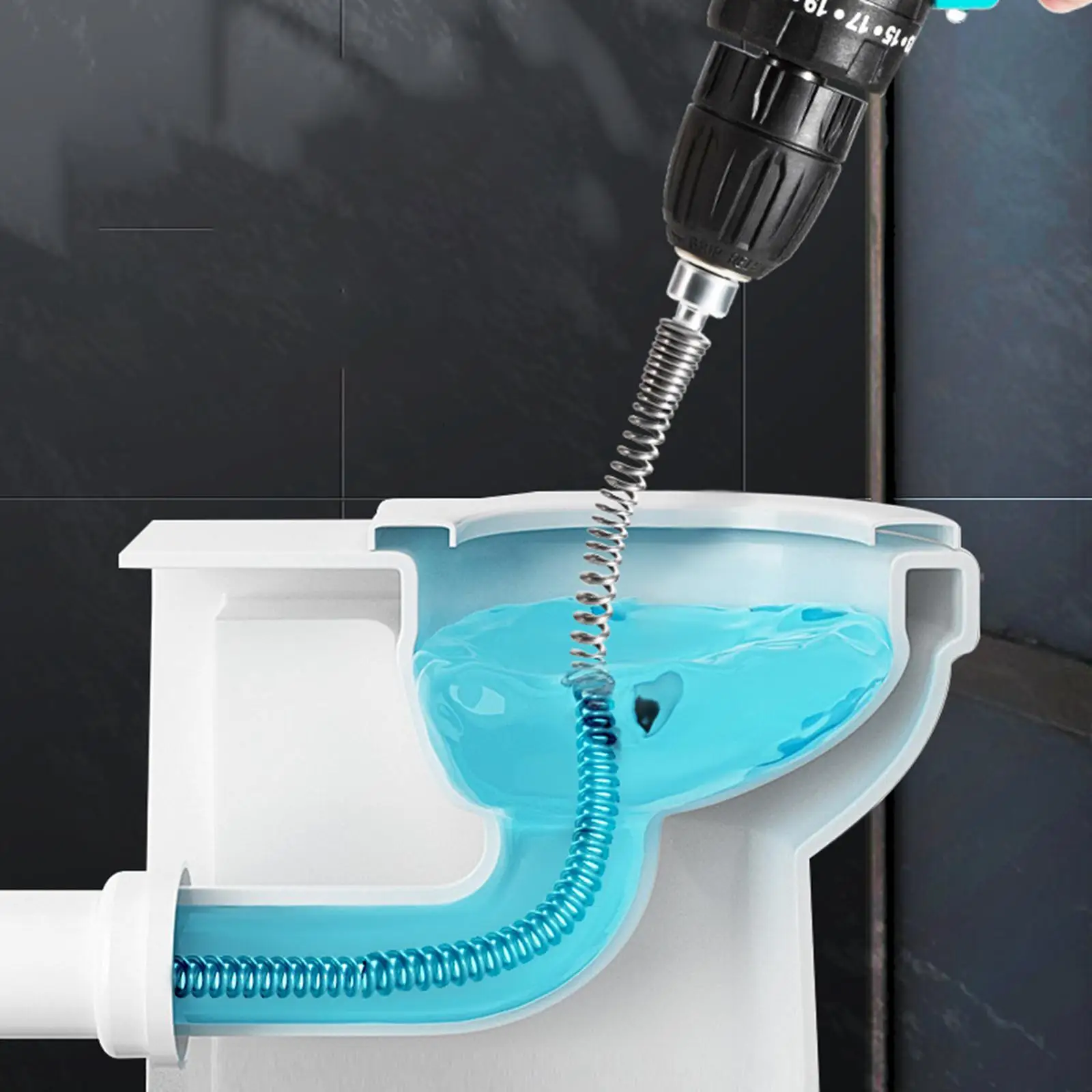 Drain Auger Cable Spring Steel Clog Remover Plumbing Tools Work for Toilet Shower Sink Pipe Unblocking and Cleaning