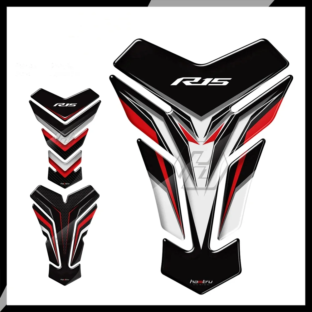 Aksesoris Motor untuk Yamaha YZF-R15 R15 Model 3D Resin Stiker Pelindung Bantalan Tangki Sepeda Motor Stiker Sepeda Motor