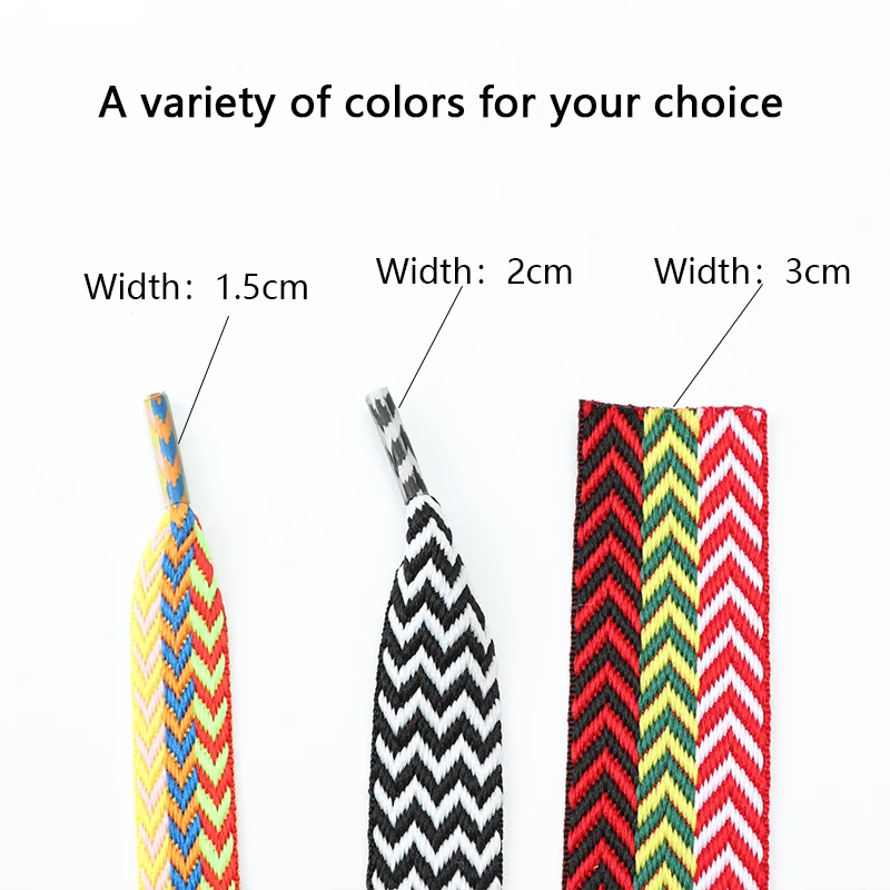 1Pair Big Laces For Sneakers Colorblock Shoelaces For Flat Casual Shoes Men Women Luxury Brand Shoestring Width 1.5cm/2cm/3cm