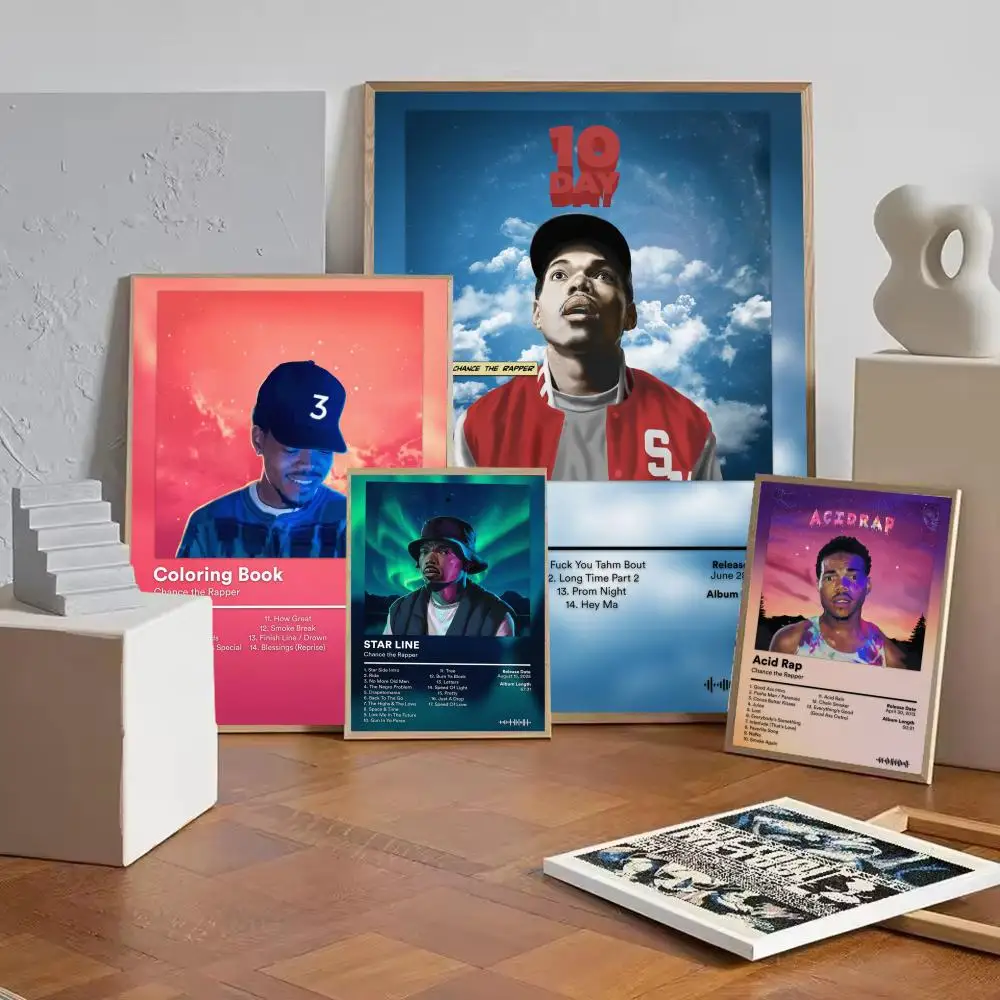 C-Chance the R-Rapper Album Poster Stickers HD Modern Painting Wall Art for Bedroom Living Room Home Decor Decoration Gift