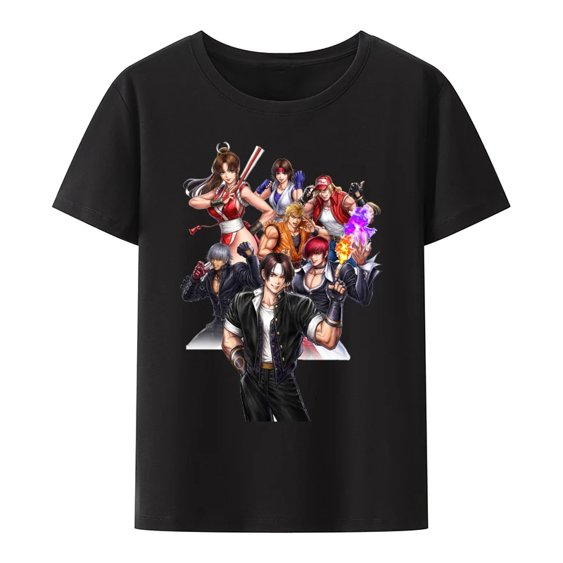 Japan Game King of Fighters Graphic Character Poster T-shirts Short-sleev Hipster Tee Camisetas T-shirt Streetwear Harajuku Tees