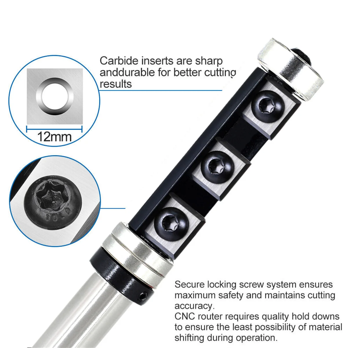 Woodworking Milling Cutter Router Bit Shank Size 1/2 inch 12mm Interchangeable Blades Easy Installation for Precision Cutting