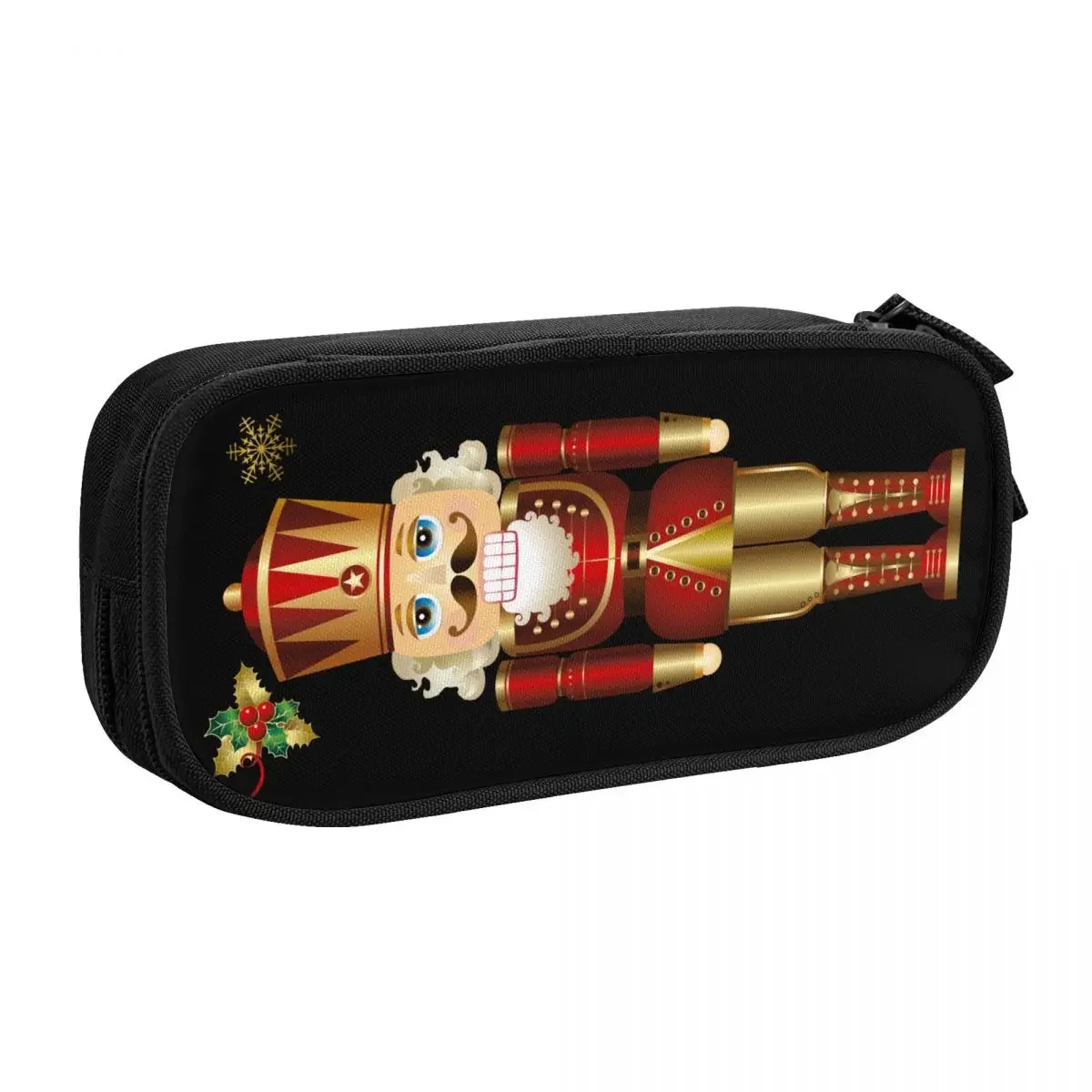 Custom Nutcracker Soldier King Pencil Cases for Girls Boys Large Storage Cartoon Christmas Nutcrackers Pen Bag Box Stationery