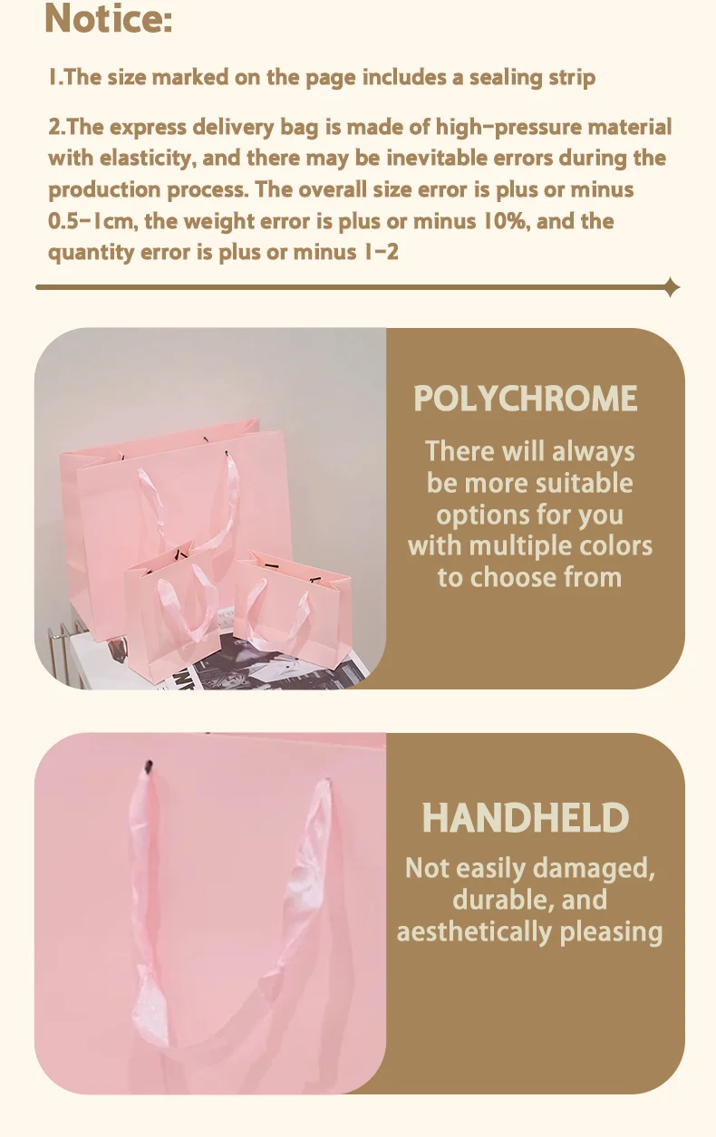 10 Stück rosa Kleidertaschen, Geschenktüten für Feiertage, Geburtstagsfeiern, Geschenkverpackungstaschen, mit Möglichkeit, Logo zu drucken – Detail 3