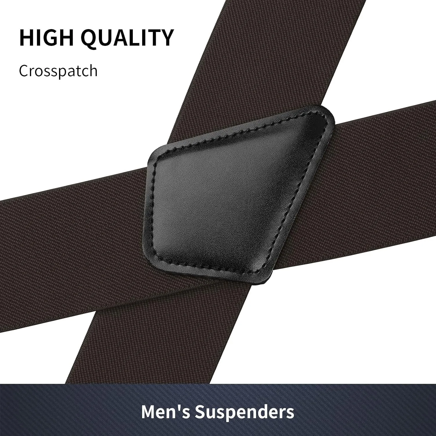 Hosenträger für Herren, Hosenträger mit starken 5,1 cm breiten, 4 Clips, robust, für Herren, hochelastisch, verstellbare Hosenträger im X-Stil – Detail 38