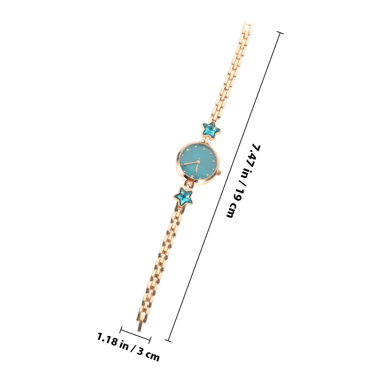 Star Rhinestone Women Quartz Watch Alloy Band Waterproof Precise Timekeeping Fashionable Delicate Wristwatch Birthday Gift Blue
