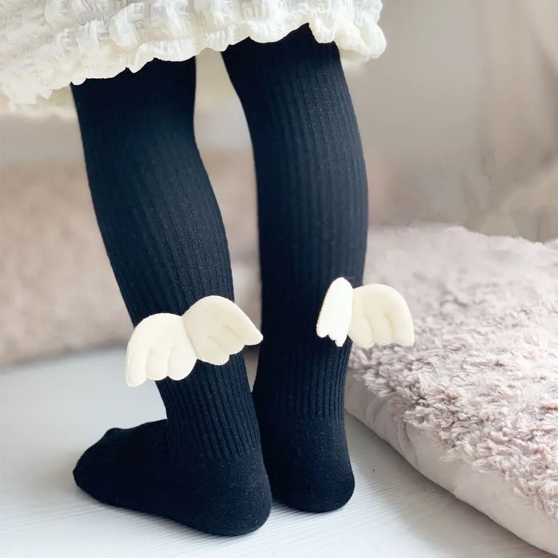 Neue Mode Engels flügel Kinder Strümpfe für Mädchen Herbst Frühling weiche Baumwolle Baby Strumpfhosen gestrickt Kleinkind Kinder Strumpfhosen