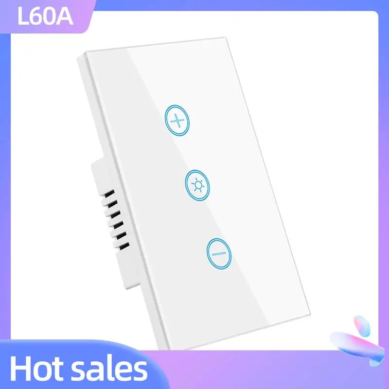 

L60A Tuya Wi-Fi Smart Dimmer Switch США работает с Alexa Google Home Smart Life APP Control Настенный сенсорный переключатель Smart Glass Panel