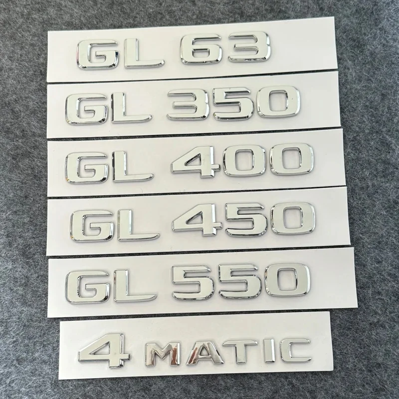 Car Trunk Letters Badge Stickers Emblem GL63 GL350 GL400 GL450 GL550 4MATIC Nameplate For MercedesBenz GL Class Logo Accessories