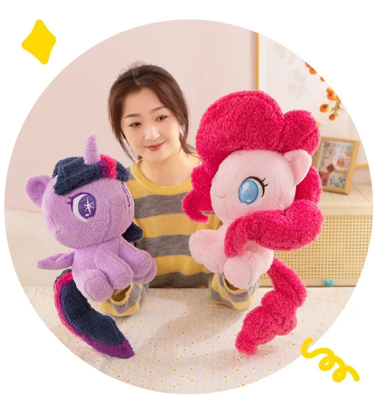 28/36cm Neue My Little Pony Q-Version Plüsch-Sitzpuppen Spielzeug Anime-Figuren Twilight Sparkle Rainbow Dash Applejack Puppen – Detail 18