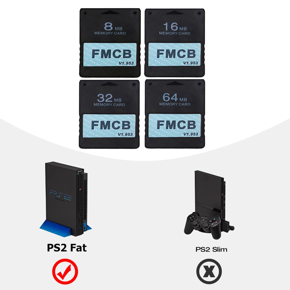 Bitfunx 8MB 16MB 32MB 64MB V1.953 Bezpłatna karta pamięci McBoot FMCB OPL do konsoli PS2 Fat Console