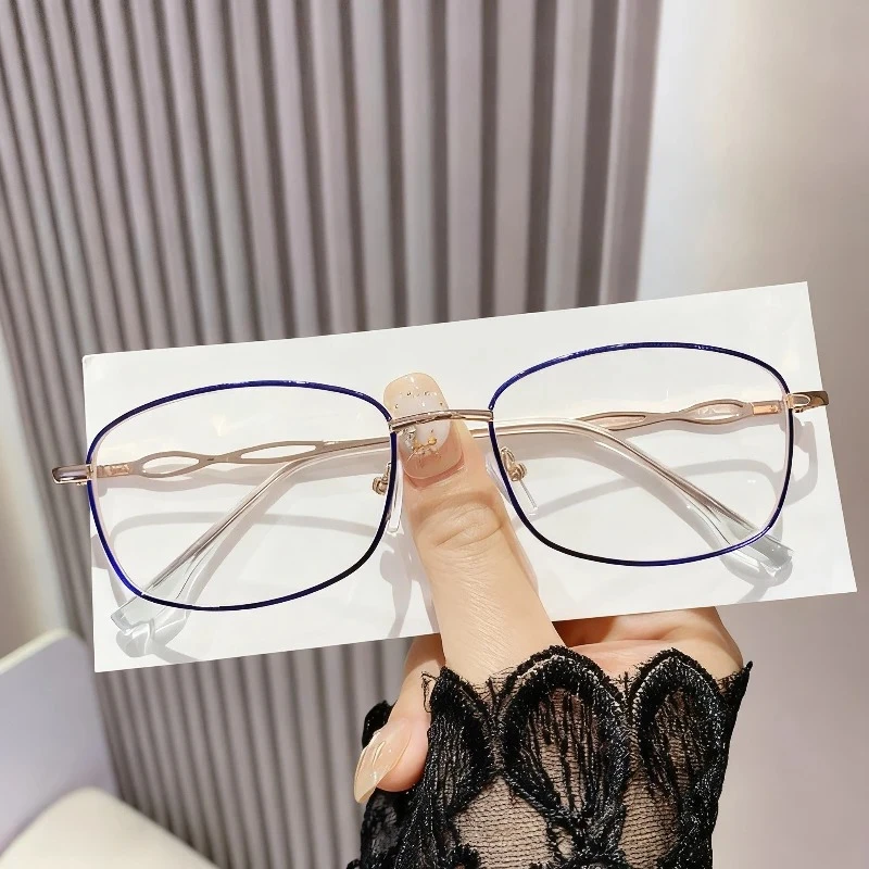 

Anti Blue Light Blocking Reading Glasses for Woman Full Metal Frames Eyewear Presbyopia Stylish Exquisite Portable HD Eyeglasses