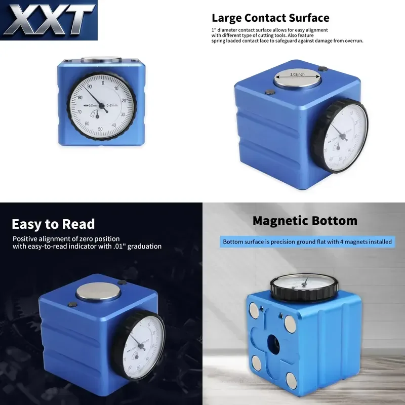 XXT Magnetic Z Axis Tool for CNC Router Zero-Pre-setter Tool Setter Z Axle Positioning with a Table Zero Setting Gauge