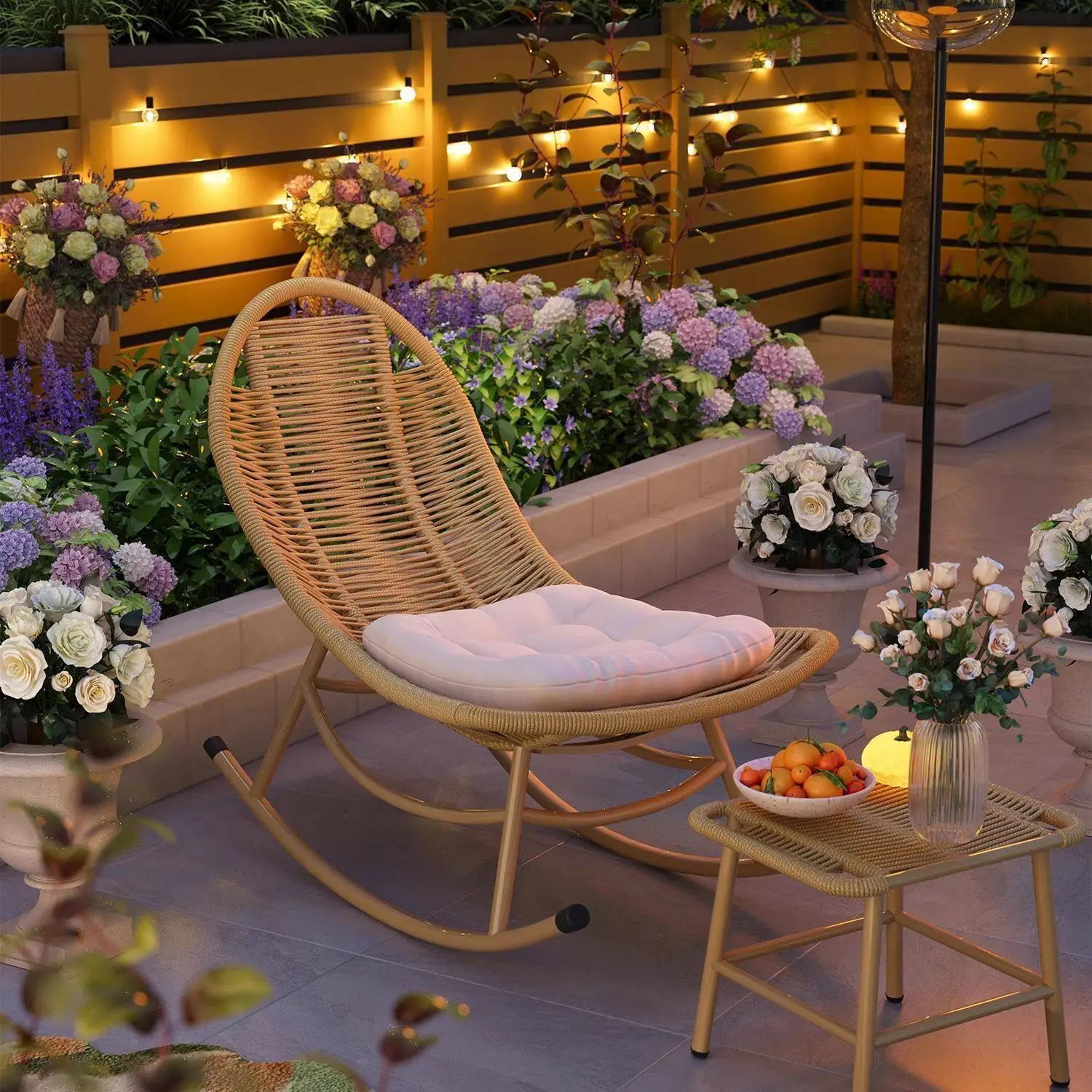 Rattan Rocking Chair Deckchair Adult Sleeping Balcony Home Hotel Homestay Leisure Rattan Chair Outdoor Patio Chair