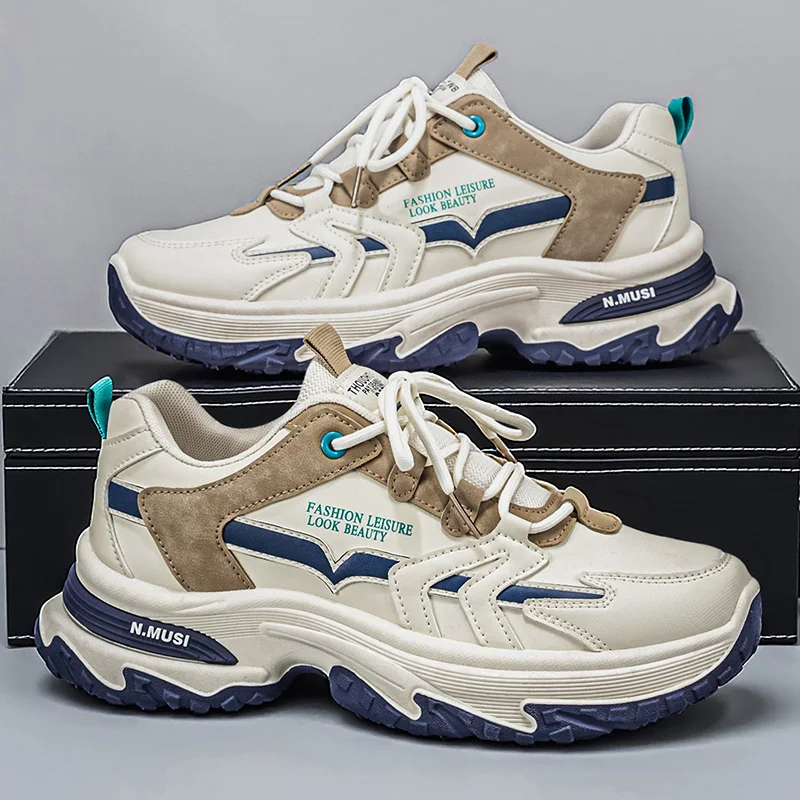 

Men's Chunky sneakers summer thick-sole breathable casual outdoor running shoes fashion youth soft-sole anti-slip sports shoes