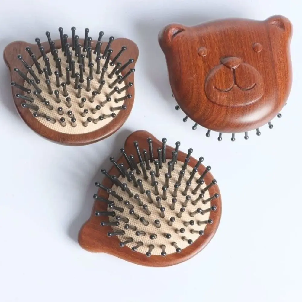 Golden Silk Sandalwood Air Bag Comb Scalp Massage Blood Circulation Smoothly Massage Wood Comb Natural Green Sandalwood