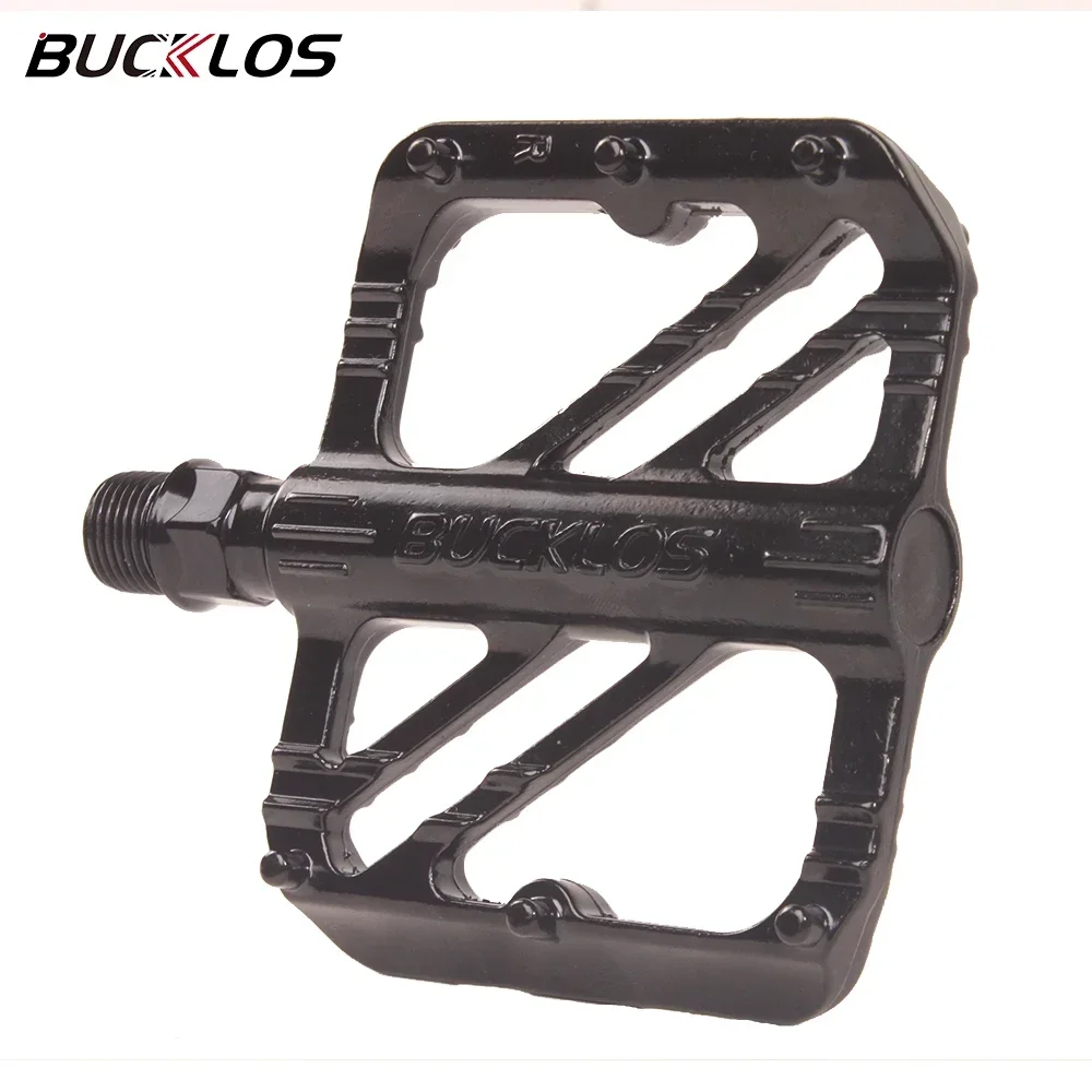 

BUCKLOS Bike Flat Pedals Road Bicycle Pedals MTB Platform DU Bearing Contact Aluminum Alloy Platform Pedals for Bicycle Parts