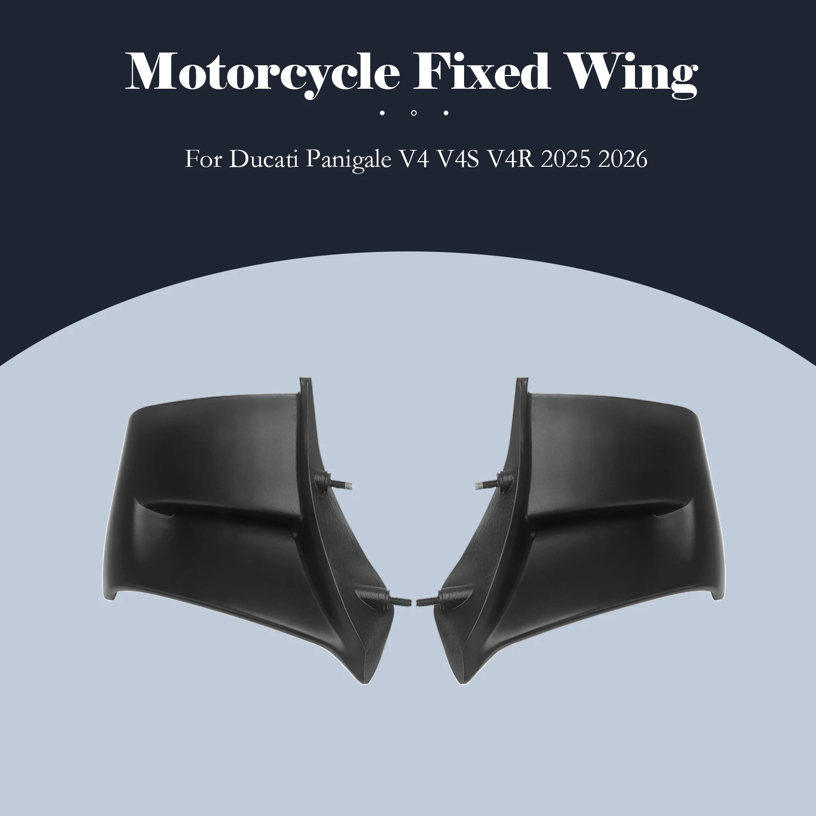 

For Ducati Panigale V4 V4S V4R 2025 2026 ABS Glossy carbon wings, side panels, Winglet Spoiler,fixed wing cover kit
