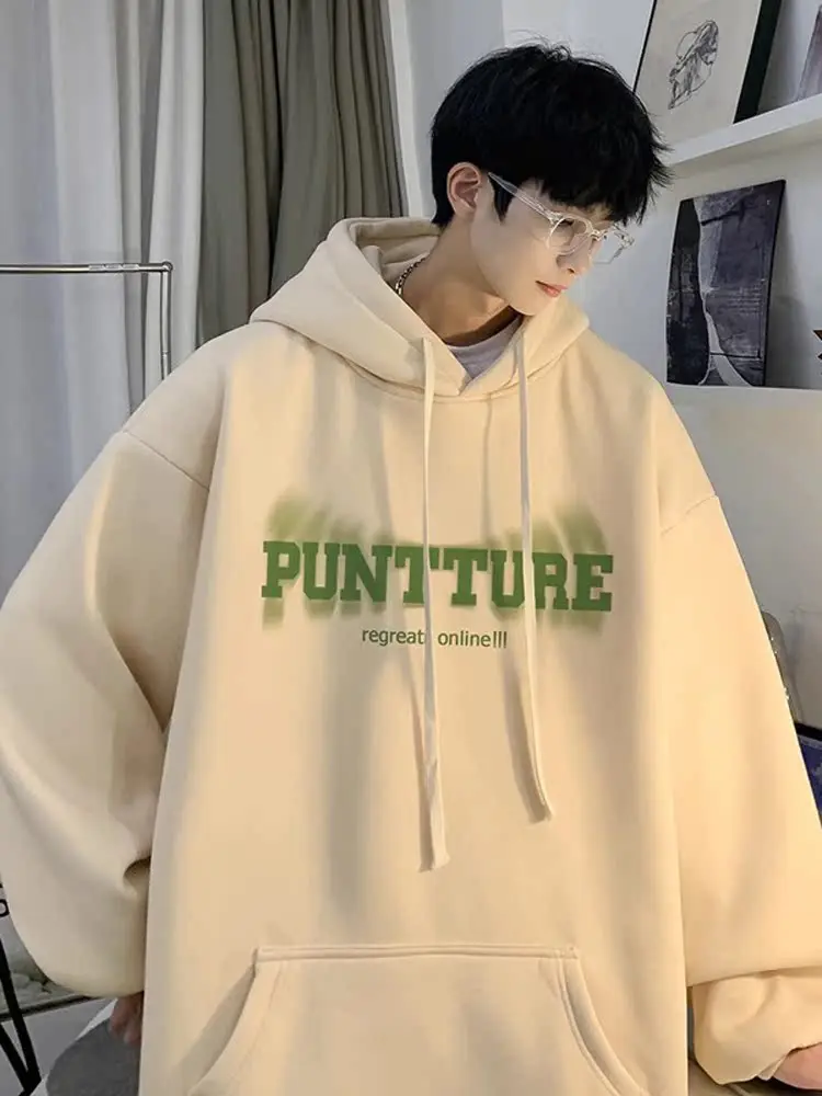 

Американский молодежный свитшот для мальчиков средней школы, весенне-осенний, оверсайз, парный, плотный и жесткий худи