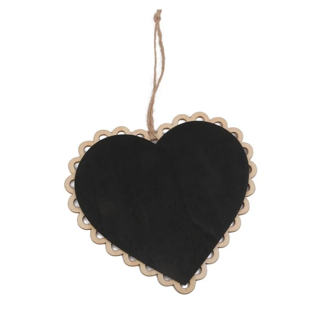 Oval Square Heart Shaped Mini Wooden Blackboard Chalkboard Hanging Memo Message Wedding Decor Board Holder