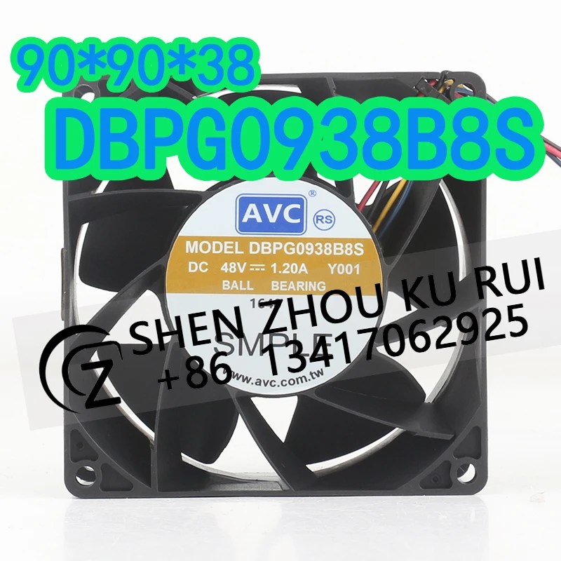 9038 Cooling fan AVC 48V 1.20A AC EC 9CM High air volume inverter Four-wire speed regulation DBPG0938B8S