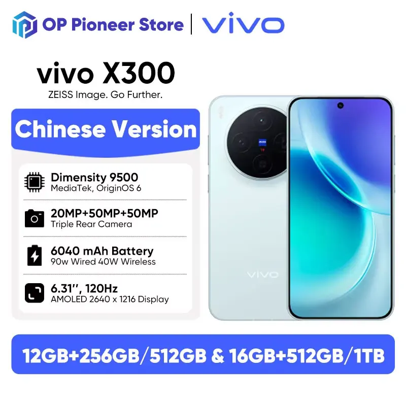 

Vivo X300 5G Smartphones MediaTek Dimensity 9500 6.31" 120Hz 200MP OIS 6040mAh 90W superCharge support NFC OTA