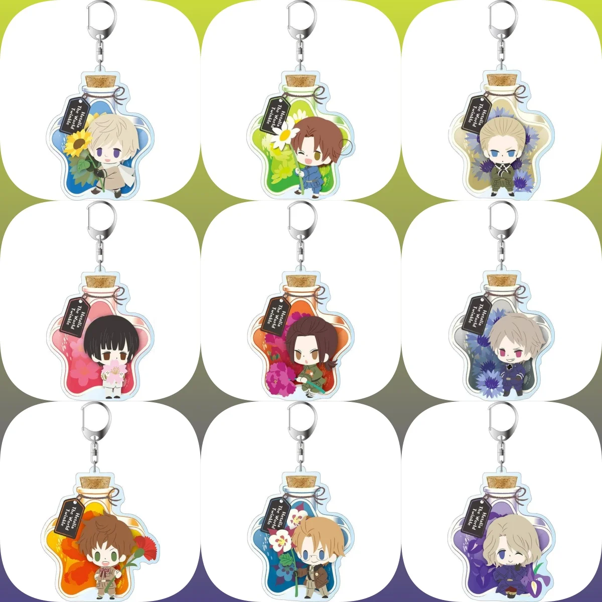6CM Anime The Beautiful World Acrylic Keychain Model Cosplay Characters Ornament Accessories Christmas Collection Gifts