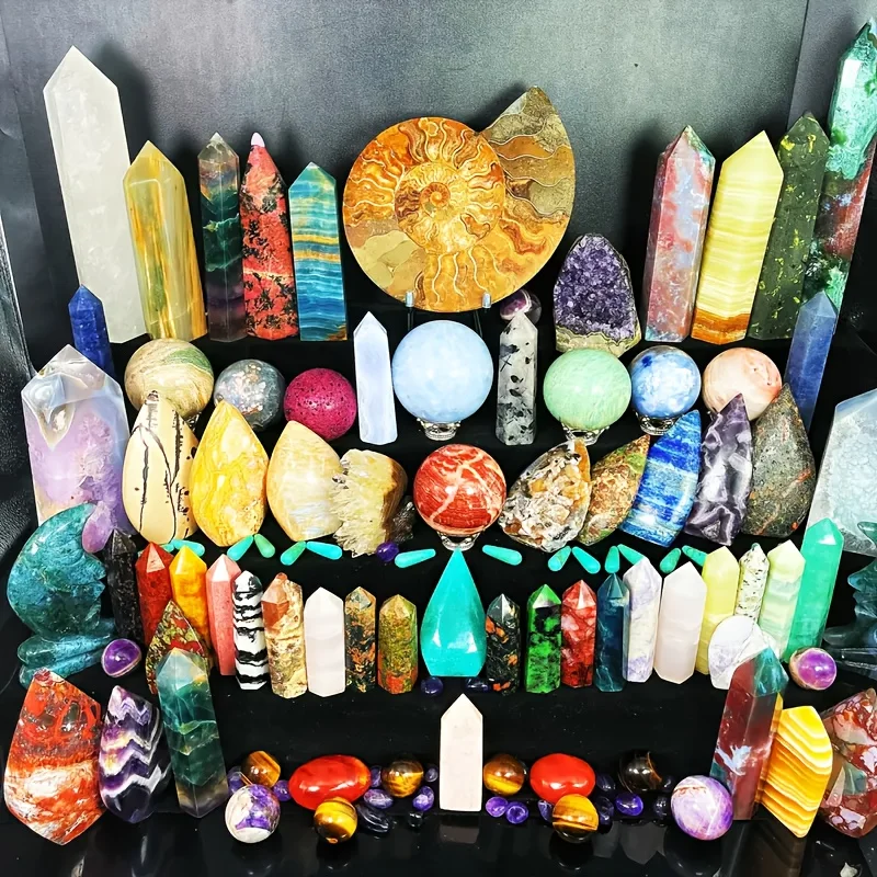 Bohemian style luxury crystal box set, with various shapes and rich colors of lucky crystal stones, is the best choice for gifts