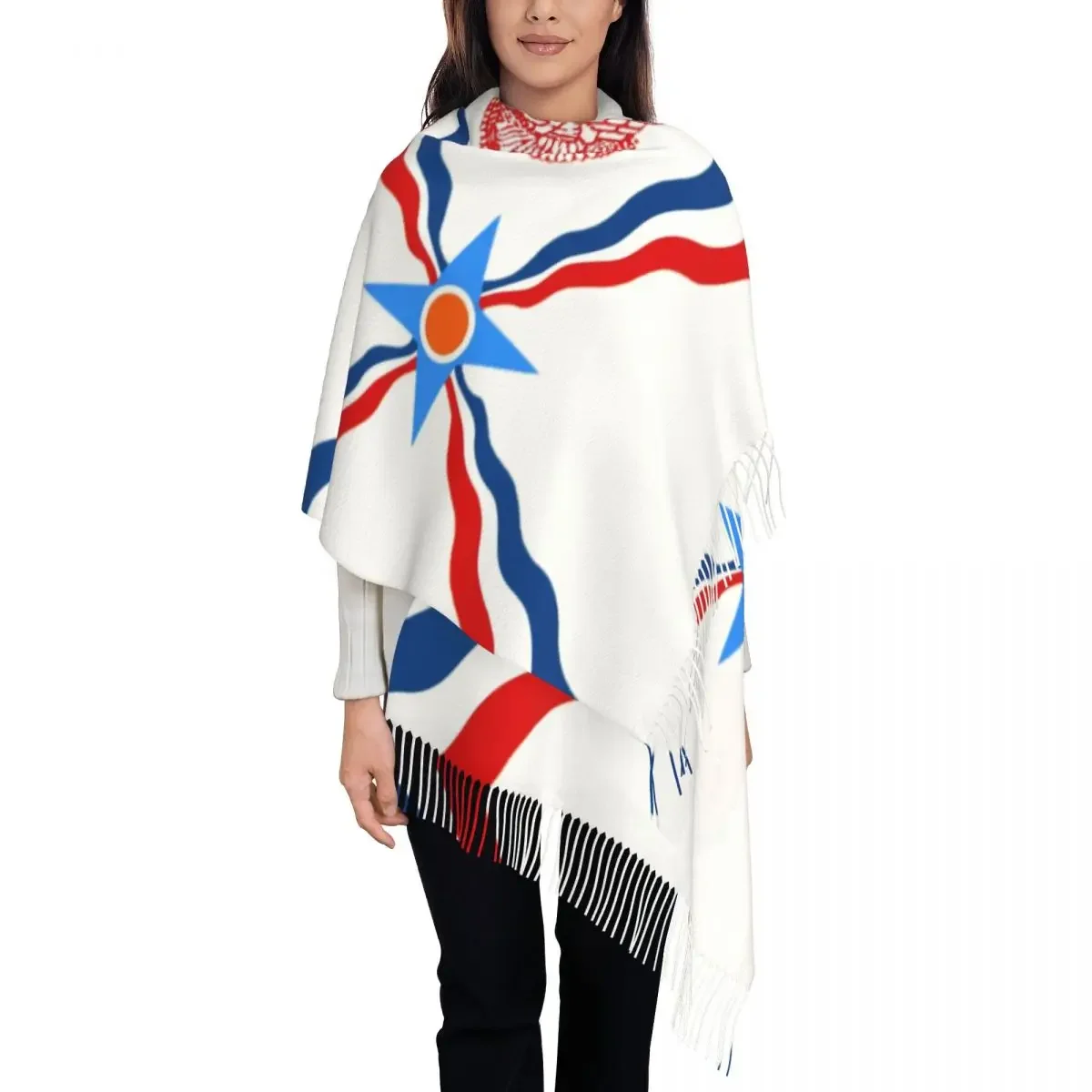 Assyrian Suryoyo Flag Scarf Women Men Winter Fall Warm Scarves Syriac Aram Shawls Wraps