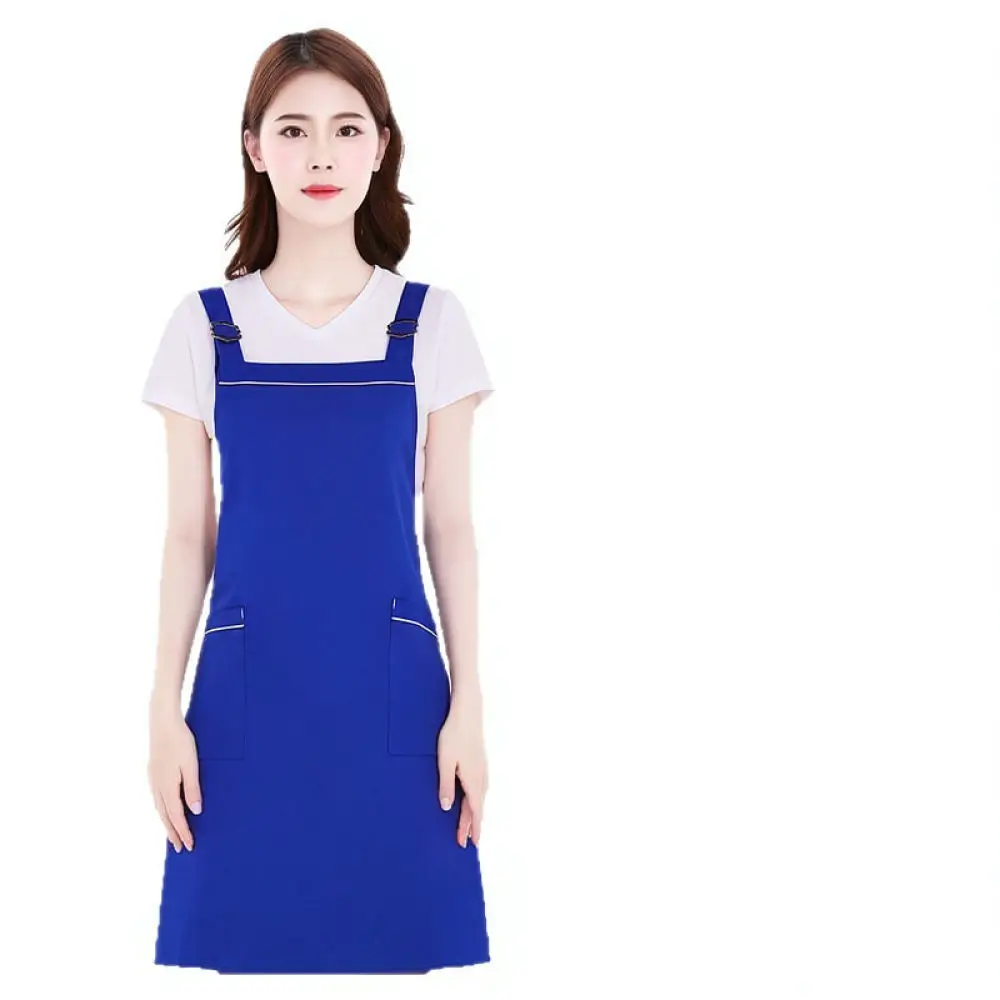 Unisex Cotton Bib Apron Adjustable Kitchen Cooking Uniform Restaurant Server Waiter Household Workwear Protection Clothing