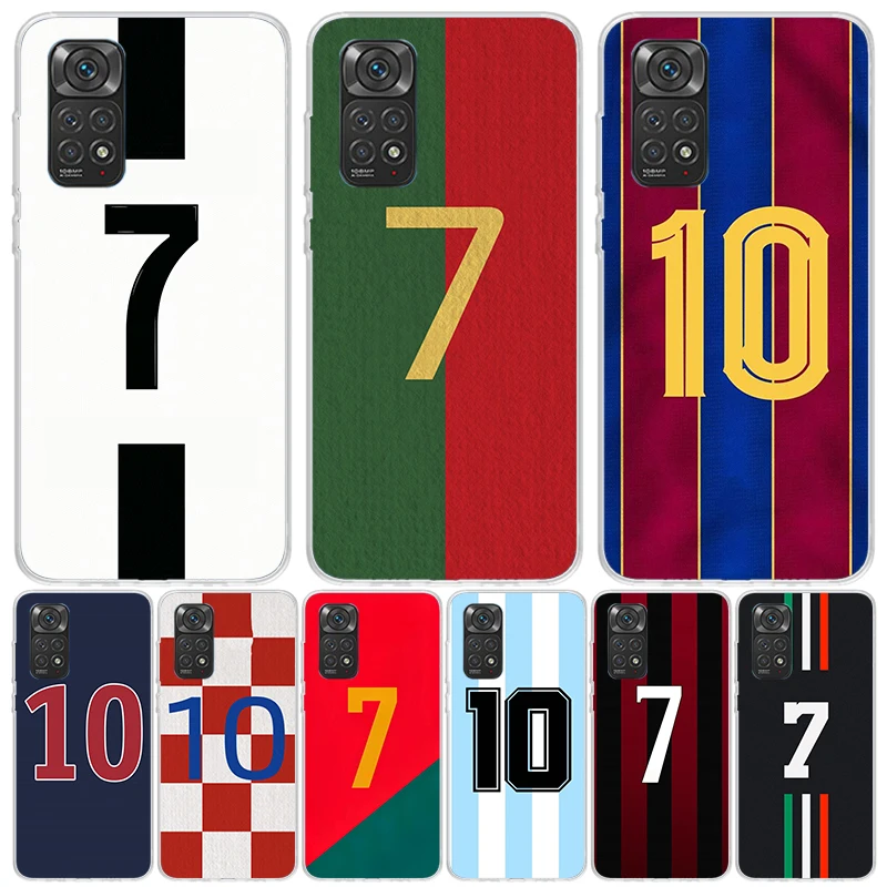 FootBall SuperStar Number C 7 10 Case Phone Cover for Xiaomi Redmi Note 13 12S 12 11S 11 11T 11E 10S 10 Pro Plus 9S 9 8T 8 5G Tr